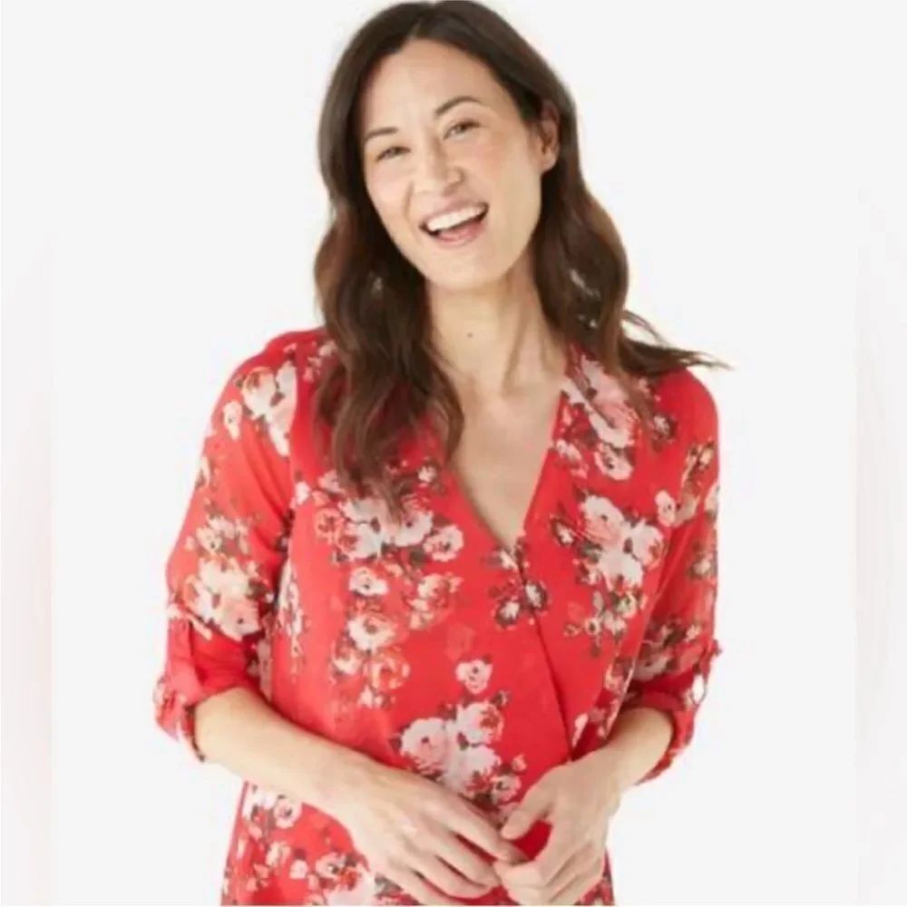 Kut from the Kloth Red Floral Dress